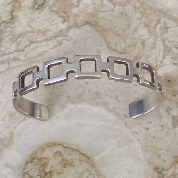 Vintage 925 Sterling Silver Cuff Bracelet Unisex - Picture 4 of 12